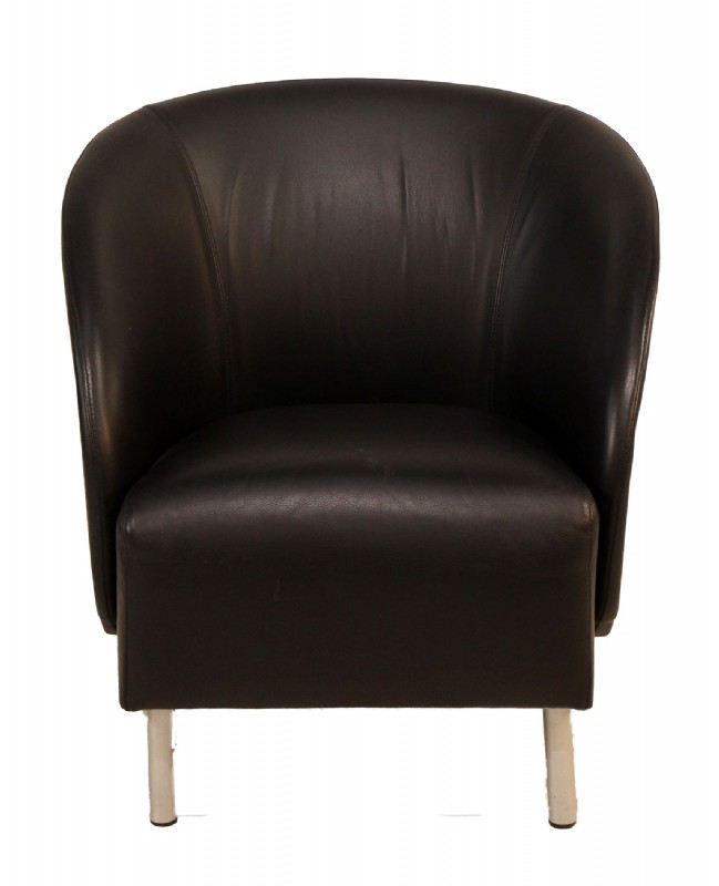Croft Black Leather Lounge Chair