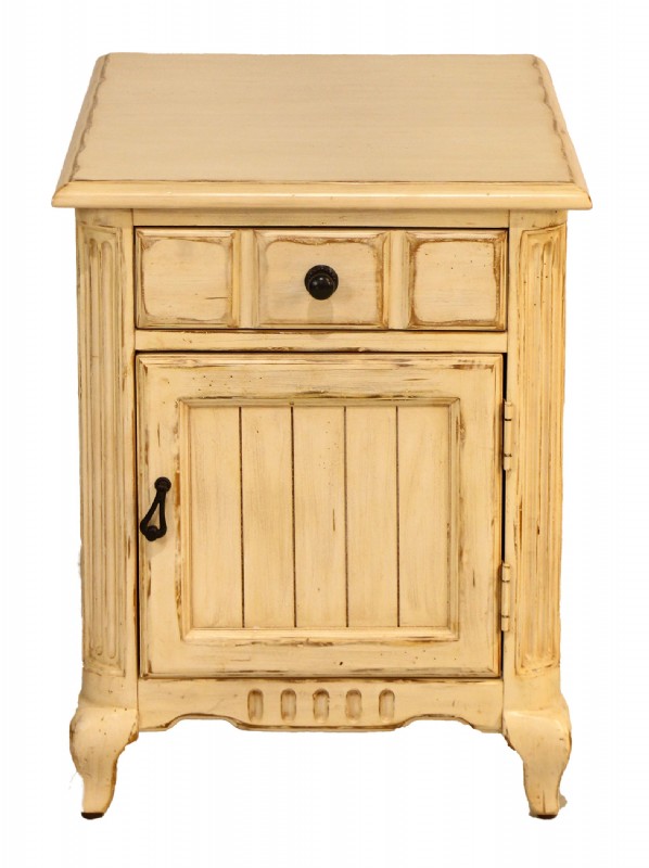 Pair Offwhite Distressed Nightstands or End Tables