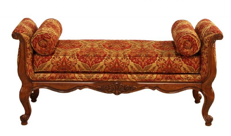 Upholstered Rolled Arm Bench