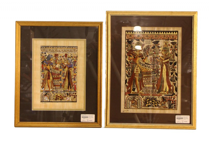 Framed Papyrus Art Set of Two