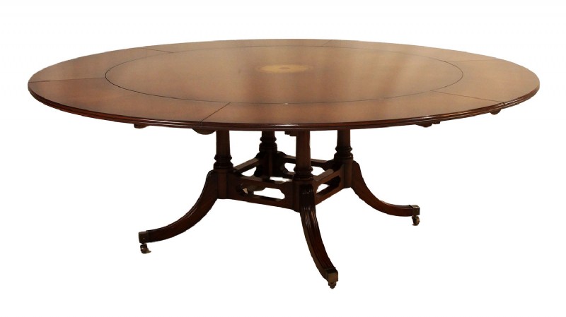 Mahogany Inlaid Circular Dining Table