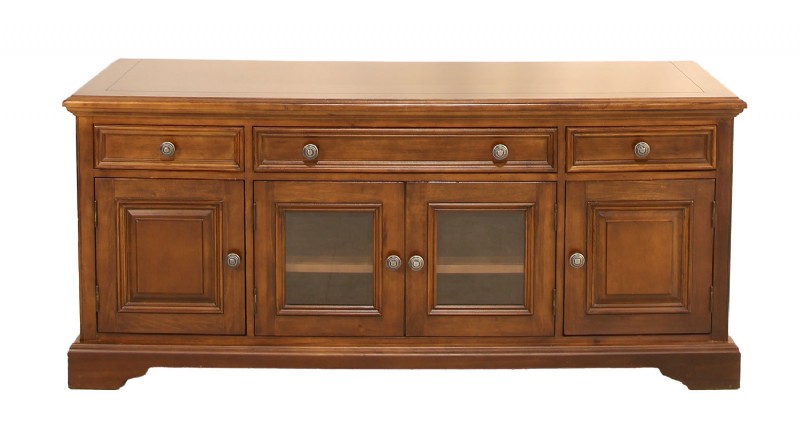 Medium Brown Wooden Media Cabinet