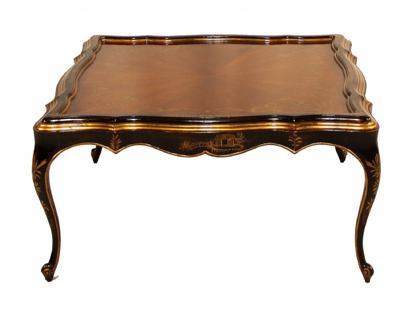 Asian Style Black Wooden Cocktail Table