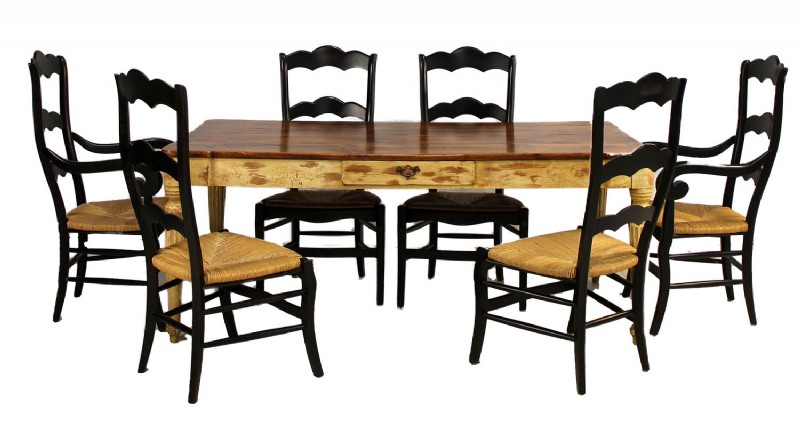 Two Tone Dining Table & Chairs