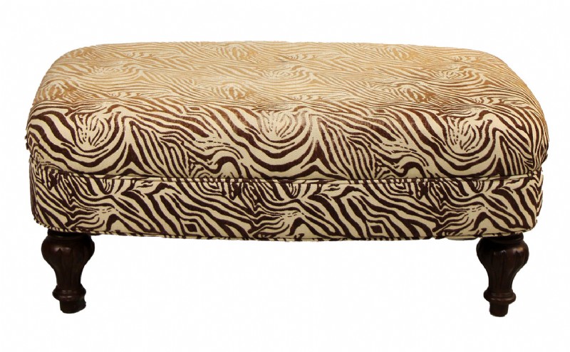 Zebra striped ottoman