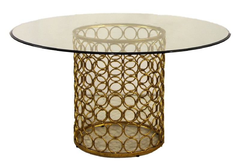 Lillian August Round Table with glass top