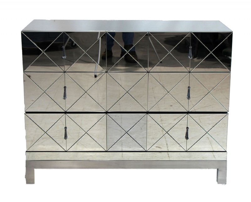 Glass Three Drawer Dresser