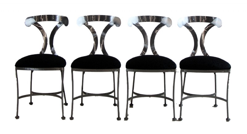 Set of 4 Stainless Steel Chairs