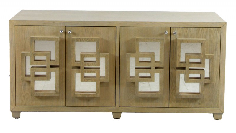 Geometric Pattern Media Cabinet