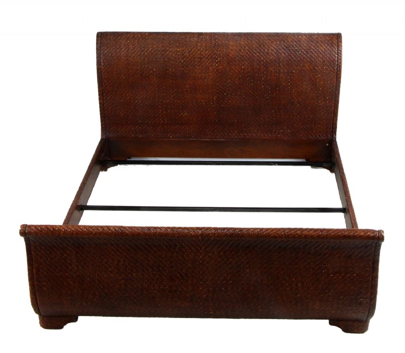 King Caned Sleigh Bed