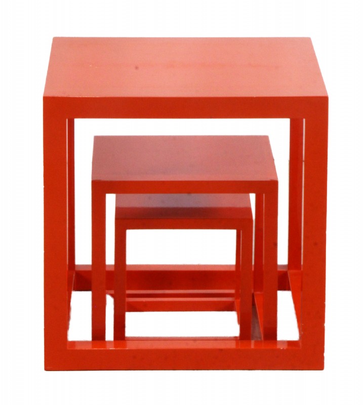 Orange Lacquer Nesting Tables