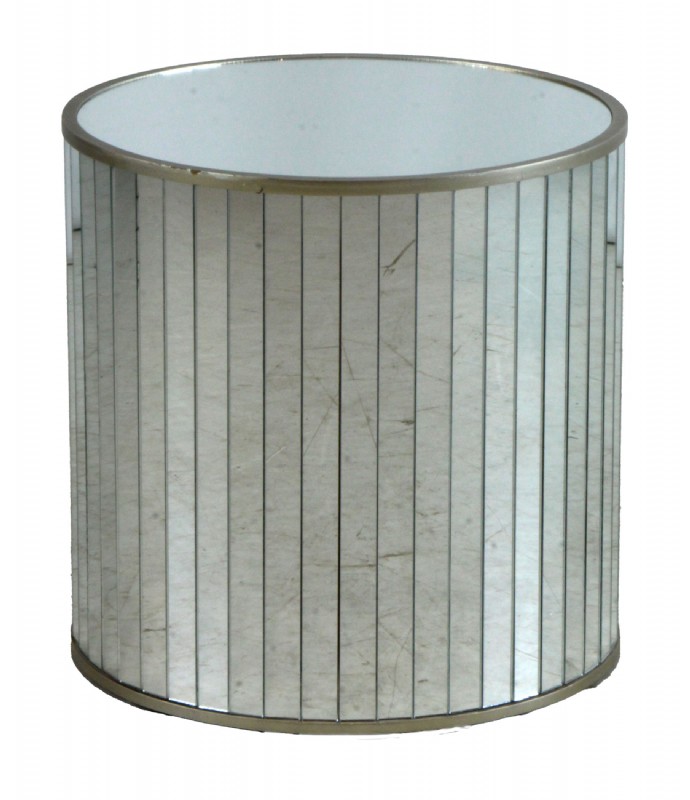 Strip Mirrored Round Occassional Table