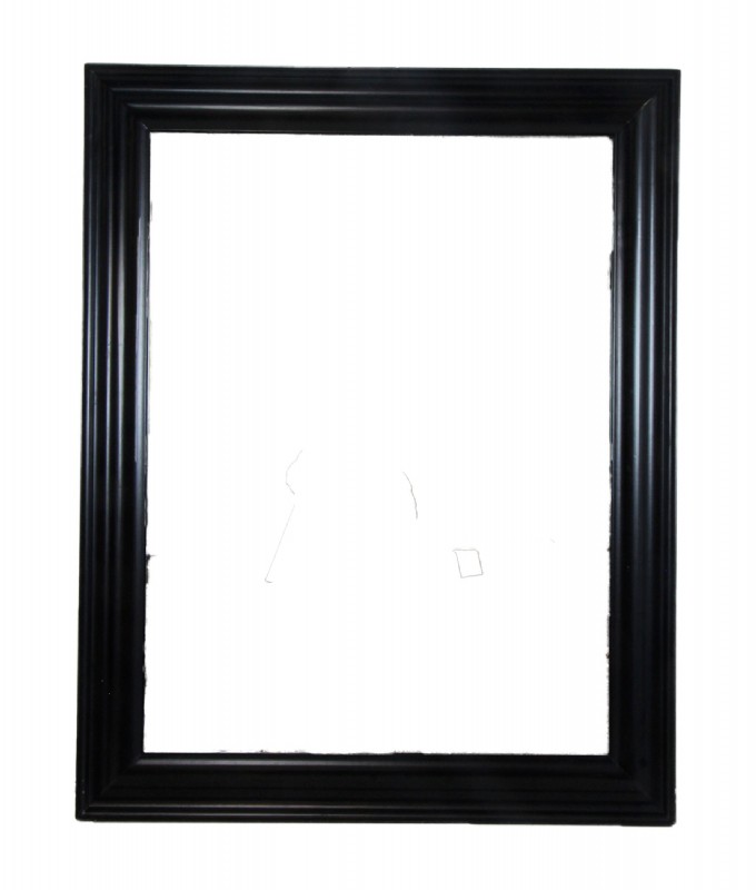 Beveled Black Wooden Wall Mirror