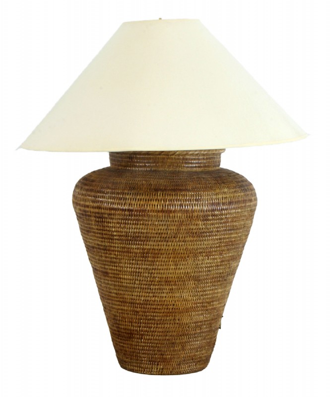 Woven Wicker Table Lamp