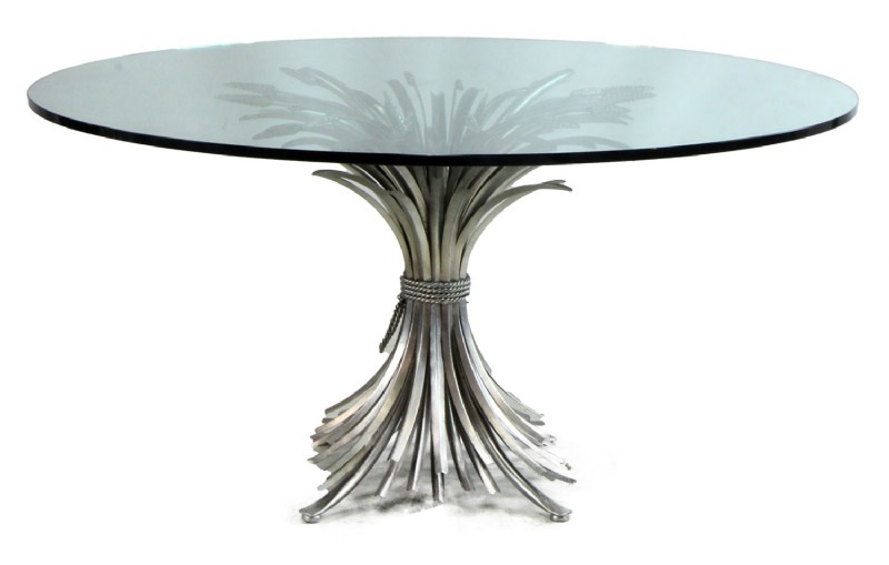 Somerset 60" round glass top dining table