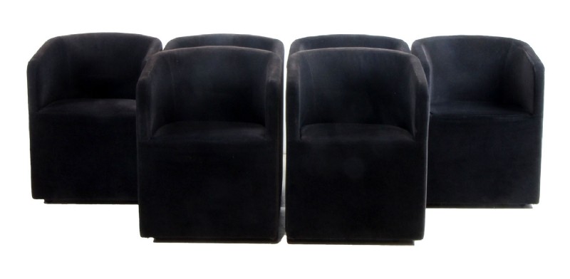 Set of 6 Ellison Barrelback slope armchairs