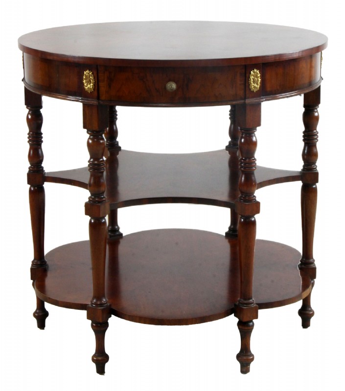 Three Tier Inlaid Mahogany Table