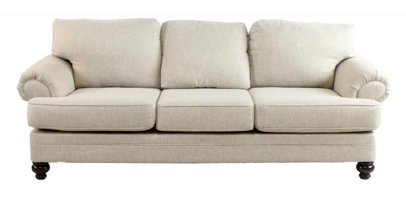 Upholstered Roll Arm Three Seat Sofa