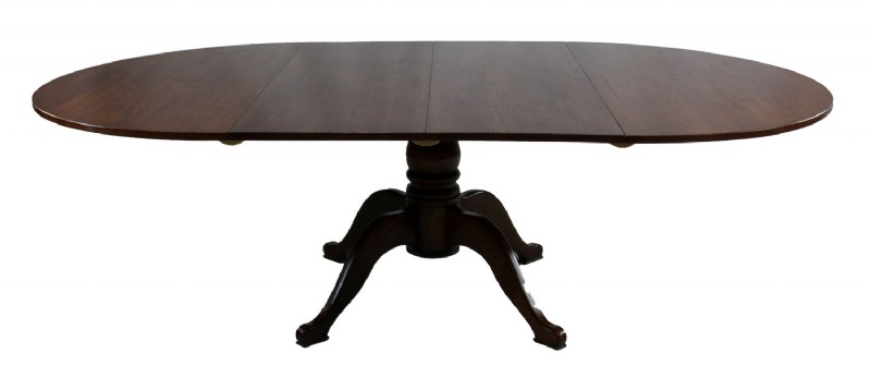 Vintage English Cherry Round Pedestal Dining Table