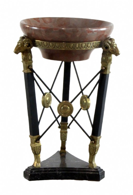 Tripod Metal Stand Base with Marble Bowl on Top