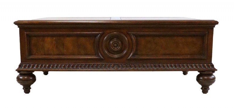 Leather Inlaid Cocktail Table