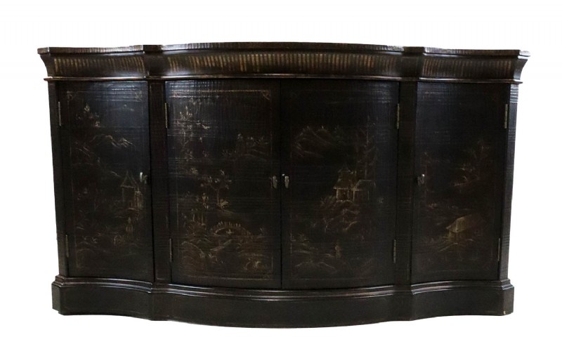 Curved Chinoserie Sideboard
