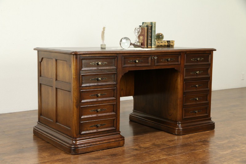Chestnut Leather Top Desk