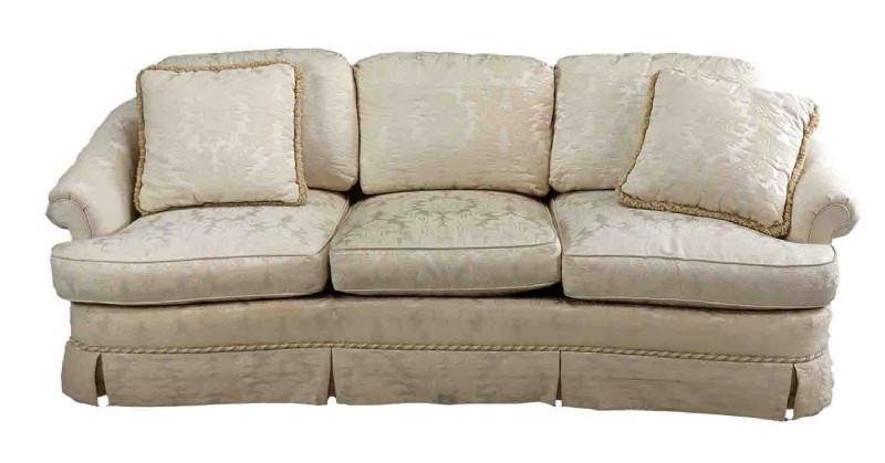 Curved Three cushion traditional sofa