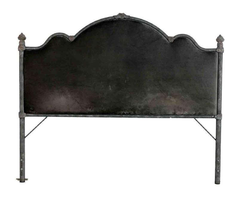 Custom Grey Velvet Queen Bed
