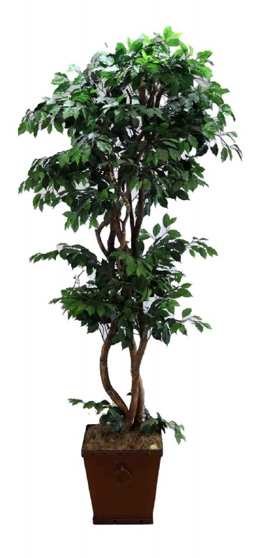 Brown Planter with Artificial Tree