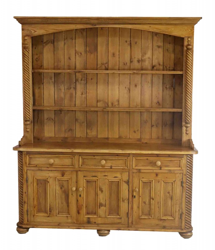 Vintage Pine Two Piece Hutch