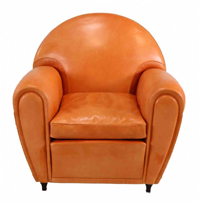 Poltrana Frau Orange Leather Arm Chair