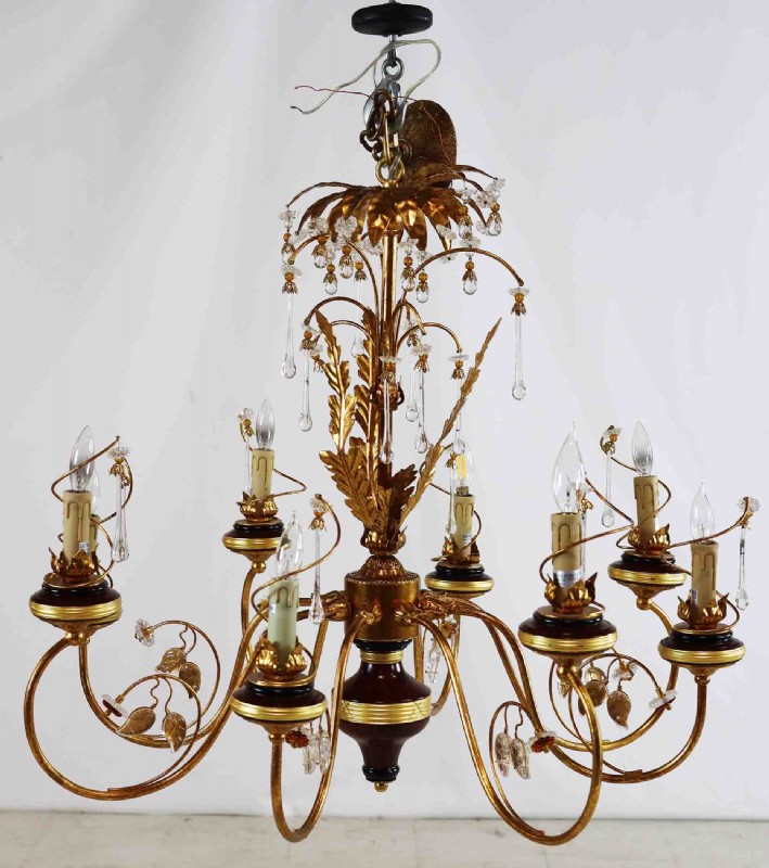Gilt Eight Light Chandelier