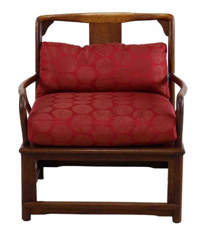 Pair of Asian Curved Arm Wooden Chairs