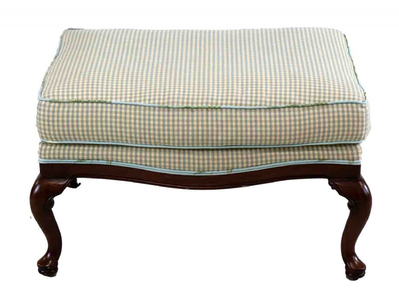 Cabriolet Leg Pastel Houndstooth Ottoman