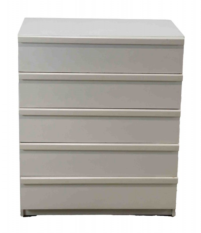 White Lacquer Five Drawer Chest