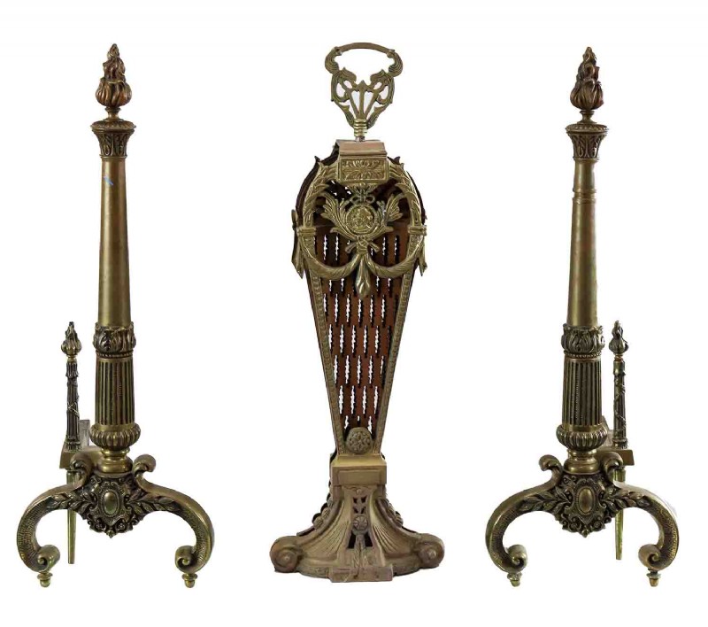 Antique Three Piece Fireplace Set