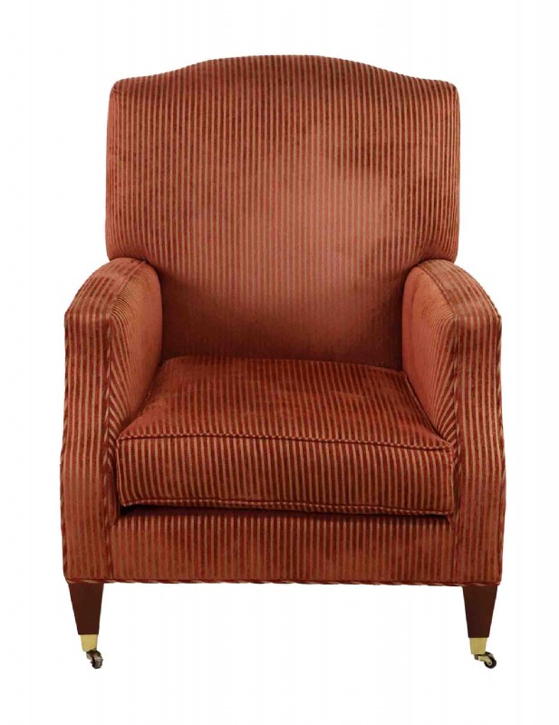 Striped Chenille Upholstered Armchair