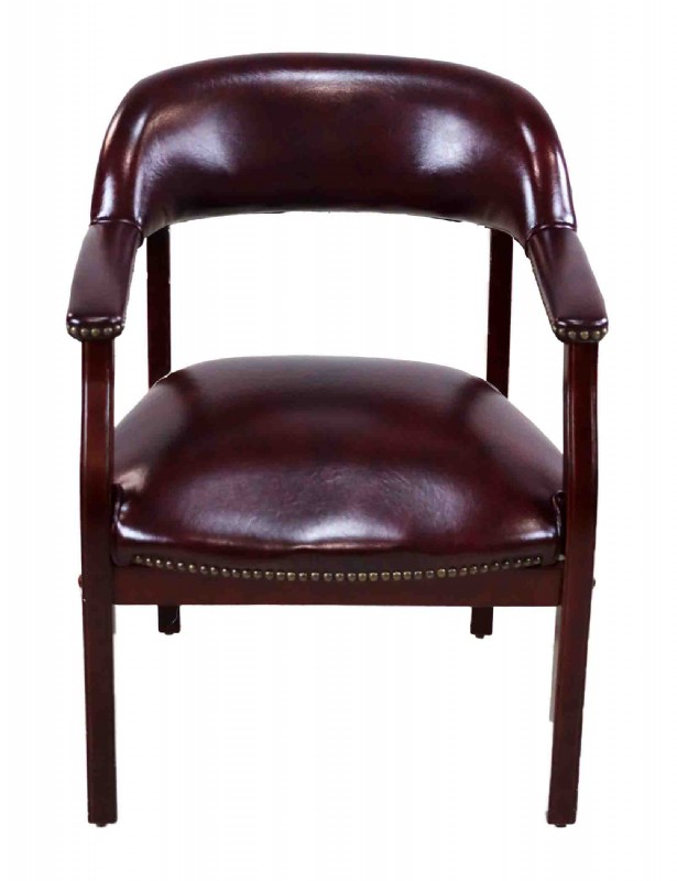 Curved Arm Faux Leather Desk Chair