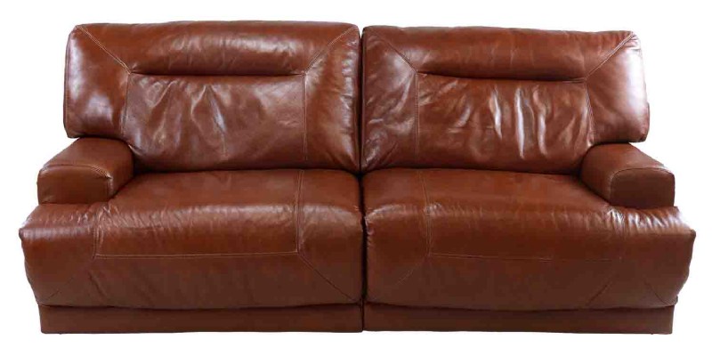 Light Brown Leather Power Reclining Sofa