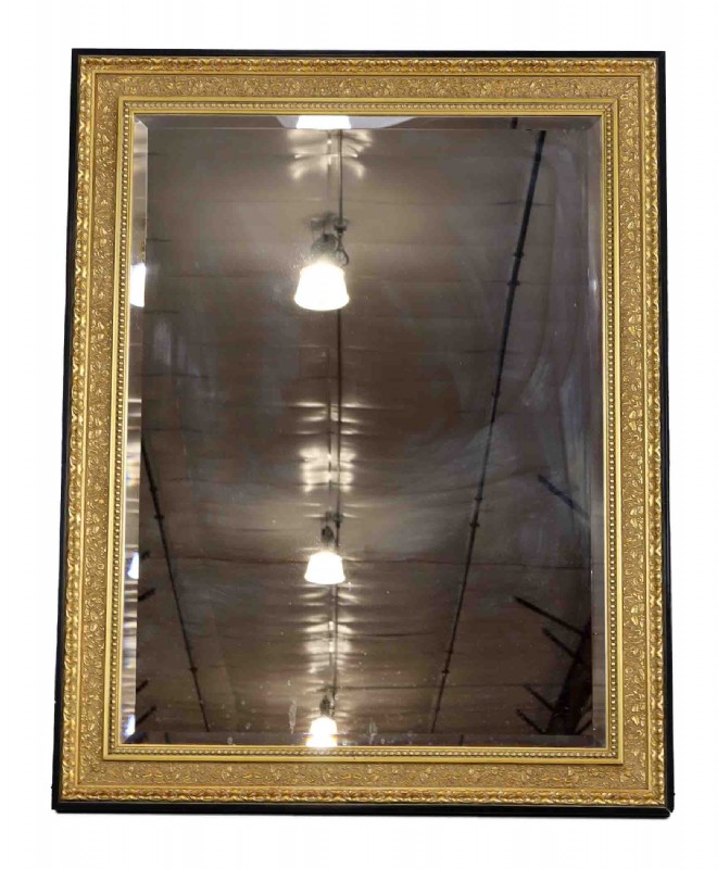 Black Gilded Framed Beveled Mirror