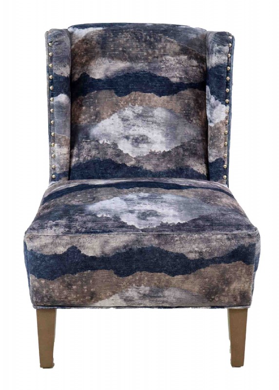 Armless Accent chair with nailhead trim