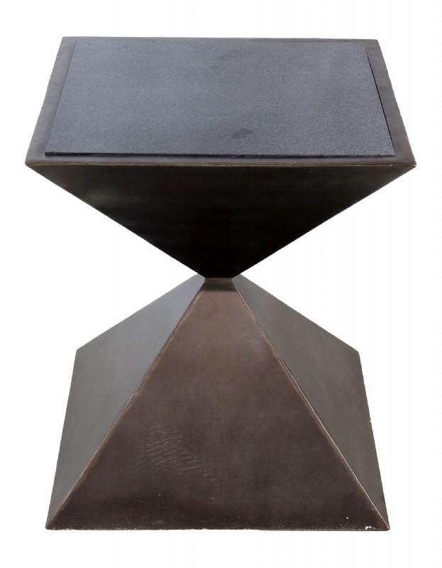 Inverted Pyramid Metal Pedestal Table