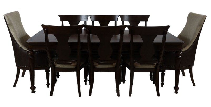 Inlaid Wooden Dining Table & Chairs