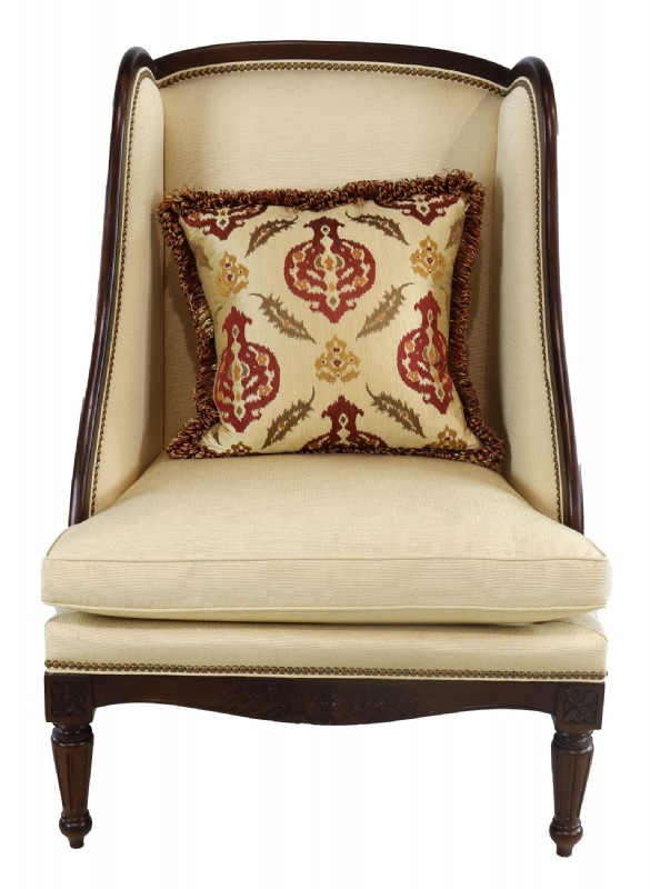 Pair of High Back Modern Wingback Chairs