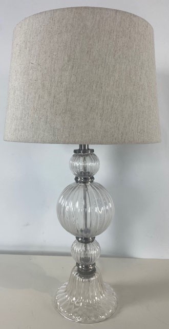 Ribbed Glass Four Tier Table Lamp