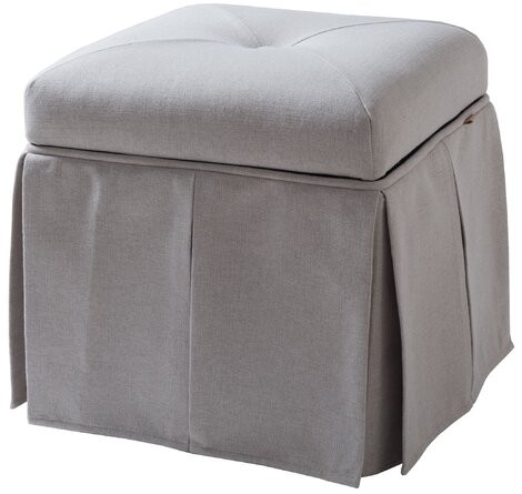 White Tufted Storage Ottoman