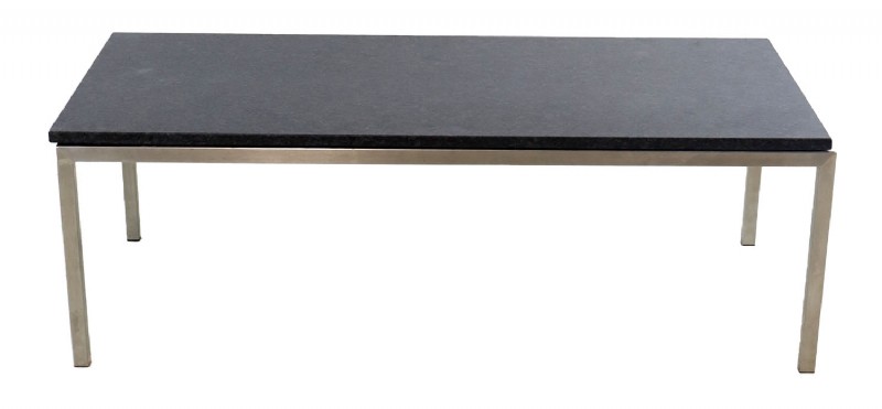 Black Granite Steel Frame Cocktail Table