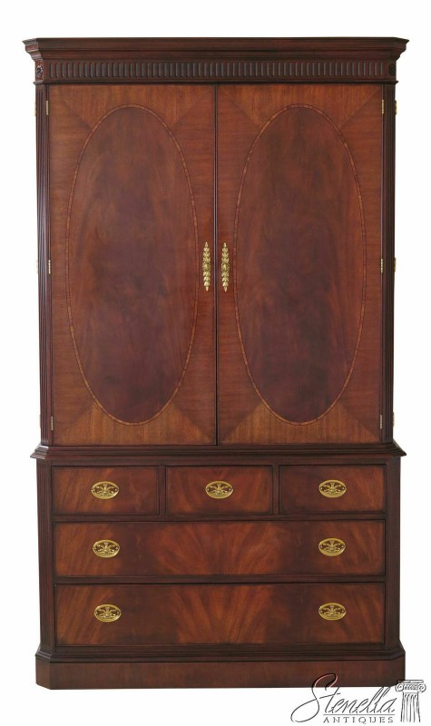 Figural Mahogany Armoire Wardrobe