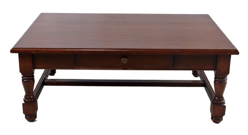 Hand Hewn Top Wooden Cocktail Table